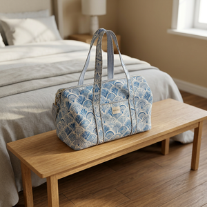 Bolsa de Viaje para Mujer, Hermosa y Ecológica, de Tela de Algodón, Ligera, Gran Capacidad, Cierre de Cremallera Resistente, Artesanal - Product Image 3