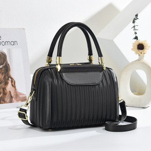 Women's Korean Version Simple Elegant Fashion <b>Waterproof</b> Pu Leather Single Strap Shoulder <b>Bag</b> Large <b>Crossbody</b> Handbag ZIP - Product Image 2