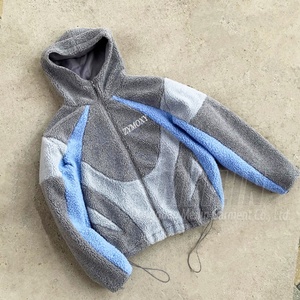 Custom logo Design Outdoor Oversized Cut and Sew Sherpa Fleece Hoodie Warm <b>Zip</b> <b>up</b> Sherpa Jacket - Product Image 2