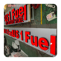 Logo personnalisé en lettres 3D pour extérieur, logo en acrylique avec éclairage frontal LED, logo pour restaurant, logo pour devanture de magasin commercial