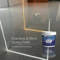 Revêtement de sol époxy bicomposant haute résistance à base de sable de quartz, finition brillante pour surfaces industrielles en béton et meubles, application au pinceau long