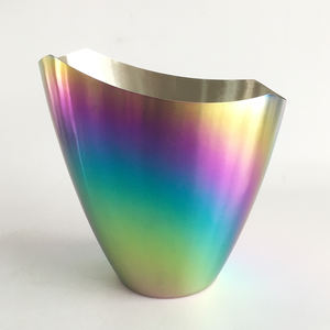 Secchiello refrigeratore per vino in acciaio inossidabile a parete singola personalizzato all'ingrosso, secchiello per bevande arcobaleno per champagne, birra e vino, secchiello per ghiaccio in metallo - Product Image 2