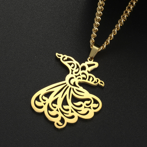 Collana di danza Myshape Sama girocollo collana derviscio ciondolo Semazen gioielli religiosi in acciaio inossidabile regalo di capodanno - Product Image 5