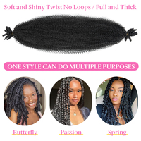 Tresses au crochet pré-ébouriffées Afro Kinky Twist 16 pouces, cheveux synthétiques pour tressage au crochet, Afro Spring Twist