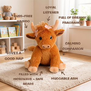 Peluche de Vaca Highland Personalizado con Peso, Aromatizado con Lavanda, Calentable, para Aliviar la Ansiedad y Dormir, Peluche Suave y Relajante - Product Image 5