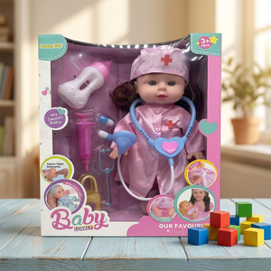 Premium 14 Inch Baby <b>Doll</b> Doctor Role <b>Play</b> Set with Stethoscope Syringe and Bottle for Unisex Kids Ages 5 to 14 - Product Image 1