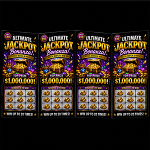 บัตรลอตเตอรี่แบบขูดลอกพิมพ์ดิจิทัลสีสันสดใส ปลอดภัยสูง ข้อมูลแปรผันได้ ออกแบบตามสั่ง - Product Image 6