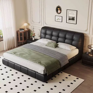 French Design Upholstered Storage Platform 4 Drawer <b>Bed</b> King Size <b>Bed</b> Luxury Italian Leather Storage <b>Bed</b> 671 Soft <b>Padded</b> <b>Bed</b> 671 - Product Image 2
