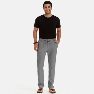 Pantalons d'affaires pour hommes 100% coton Pantalons décontractés Pantalon fin extensible Pantalon de costume droit - Product Image 1