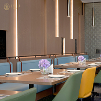 Ensemble de sièges de table et de canapé de style nordique moderne de luxe, table carrée en velours, meubles de restaurant occidental, canapé de restaurant, table de café, chaise