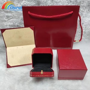 Factory Direct <b>Gift</b> Luxury Leather Jewellery <b>Box</b> Personalized Custom Brand Bracelet Earrings Ring Packaging <b>Red</b> Jewelry <b>Box</b> - Product Image 1