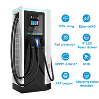Nouvelle station de recharge EV combinée AC/DC à trois pistolets OCPP 2.0.1, 400V 60-120kW, chargeur rapide Type 2, refroidissement par air forcé en métal, usage commercial