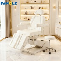 Luxuriöse Weiße 3/4-Motoren Spa-Gesichtsbehandlungs- und Tattoo-Liege, Multifunktionale Wimpernliege, Elektrische Schönheitsliege, Salonmöbel