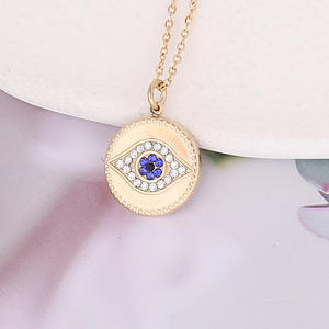 Collier simple minimaliste en plaqué or 18 carats avec zircon en acier inoxydable et protection bohème pour les yeux <span class=keywords><strong>mal</strong></span>éfiques - Product Image 5