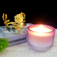 Support de bougie personnalisé en métal style rose pour pots de bougies d'aromathérapie, base étanche pour diffuseur d'arômes de salle de bain, bougeoir, décoration intérieure