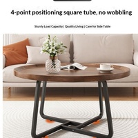 Table basse en métal couleur noyer de style minimaliste italien pour la maison, ensemble de 2 tables d'appoint haut de gamme pour salon