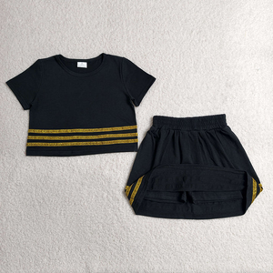 Conjuntos de Ropa de Verano para Bebés y Niñas, Camisetas de Manga Corta a Rayas, Faldas y Pantalones Cortos - Product Image 4