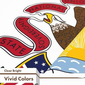 Bandiera di stato Illinois Non sbiadita brillante all'ingrosso bandiere 100% paesi personalizzate in poliestere - Product Image 3