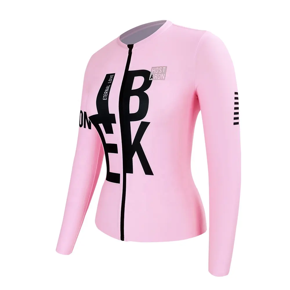 HOSTARON Long Sleeve Cycling Jerseys For Winter Recycled Fabric Cycling Wear Bike Jersey Women