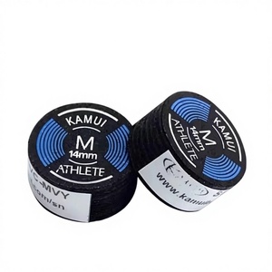 Nouvelles pointes de queue de billard Kamui Blue Athlete 14 mm en cuir de porc multicouche, <span class=keywords><strong>pointe</strong></span> large, dureté S/M/H, contrôle amélioré pour billard professionnel - Product Image 1