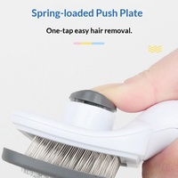Peigne et brosse pour animaux de compagnie en plastique ergonomique de luxe, poils doux, éliminateur de poils pour chats et chiens, intérieur et extérieur, en stock