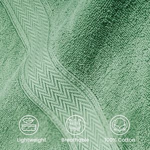 Juego de Toallas de Baño de Algodón Verde de Color Sólido, Rectangulares, Tejidas, para Uso Doméstico, Tamaño Adulto - Product Image 3
