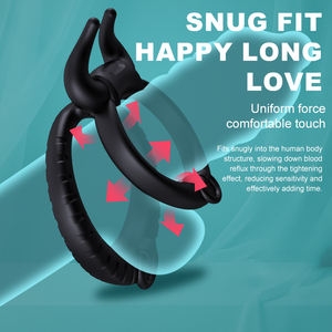 Erwachsenen-Sexspielzeug Langanhaltender Penisring mit Zehn Vibrationsstufen, Ejakulationsverzögerungsfunktion, Wasserdichtes Cockring-Design - Product Image 4