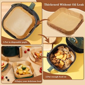 Nồi Chiên Không Khí Giấy Lót 100Pcs 7.9 Inch Vuông Da Lót Nấu Ăn Giấy Cho Lò Vi Sóng Dùng Một Lần Giấy - Product Image 3