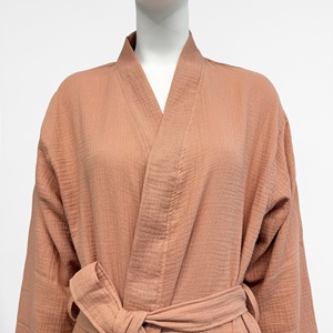 Luxury Sauna and Hot Spring Hotel BathrobeFactory Fast Custom Bathrobe High Quality Gauze Bathrobe 100 Cotton - Product Image 1