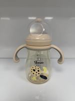 Modèle de dessin animé 240ml biberon pour bébé en silicone PP sans BPA étanche avec mamelon souple pour 0-12 mois