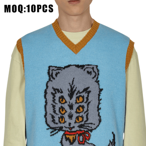 Vest <strong>Men's</strong> Graphic Sweaters Cartoon <strong>v</strong> <strong>Neck</strong> <strong>Jumper</strong> Custom Knit Vest Unisex Custom Intarsia Knit Sweater Custom Fashion Dresses - Product Image 3