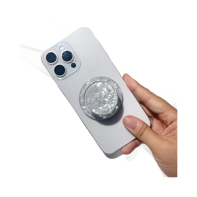 Cute Shell Pattern Custom Flexible Plastic Magnetic Phone Grip-Portable Desk Use Adjustable