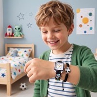 Nouvel ensemble montre et bracelet pour enfants, motif dessin animé, bracelet en silicone, pour élèves du primaire, vente en gros