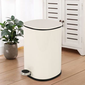 New Home 5L Indoor Stainless Steel Round Kitchen Bin Bathroom Pedal Waste Bins with Plastic Cover