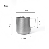Pichet à lait en acier inoxydable épaissi, style vintage, pour latte art, avec graduations, pour mousse de lait et outil de vapeur