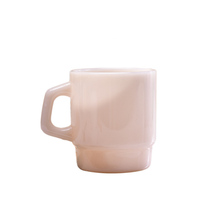 Hot Sell Kreatives Design Benutzer definiertes Logo Jade glas Kaffee milch becher mit Griff Hochwertige bunte Glas becher