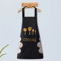 Tablier de cuisine en polaire corail imperméable et anti-taches avec logo publicitaire imprimé, idéal pour les cadeaux de bienvenue (couteau et fourchette inclus)
