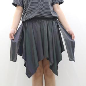 ชุดกระโปรงยาวถึงเข่าเอวสูงมีซิปหน้าลายใบเมเปิ้ลสะท้อนแสงสีรุ้งชุดเครื่องแบบนักเรียนกระโปรงไนท์คลับชุดทำงาน - Product Image 6