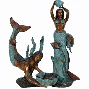<span class=keywords><strong>Fontana</strong></span> d'Acqua in Bronzo Tradizionale Antica per Esterni con Statue di Sirene, Finitura Patinata, Garanzia di 30 Anni, Opera d'<span class=keywords><strong>Arte</strong></span> - Product Image 1