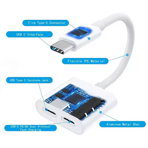 <span class=keywords><strong>Adaptador</strong></span> <span class=keywords><strong>Auxiliar</strong></span> 2 en 1 <span class=keywords><strong>USB</strong></span> 3.1 Tipo-C <span class=keywords><strong>a</strong></span> Conector de Audio de 3.5 mm, Chip DAC, Divisor AUX, Cable de Carga, <span class=keywords><strong>Adaptador</strong></span> OTG con Alimentación <span class=keywords><strong>USB</strong></span>-C - Product Image 4