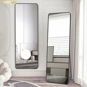 Cermin Rias Panjang Penuh Lantai Berdiri, Cermin Rias Dipasang Di Dinding Berbingkai Persegi Panjang, Cermin Miroir Spiegel untuk Kamar Tidur