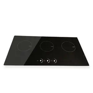 Cuisinière à induction à trois zones de cuisson, four à induction électrique 3000 avec bouton