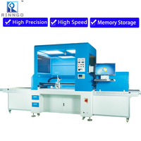 Machine de distribution de colle visuelle en ligne semi-automatique Rinngo pour boîtes rigides, bords en cuir, carton et petites boîtes en carton ondulé