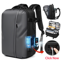 Sac à dos de compression sous vide antivol imperméable personnalisé, sac à dos de voyage multifonctionnel avec serrure TSA pour unisexe