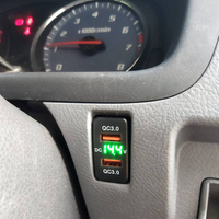 A77QC chargeur de voiture voltmètre affichage de tension Double QC 3.0 Port Double QC3.0 prise de chargeur USB pour Toyota