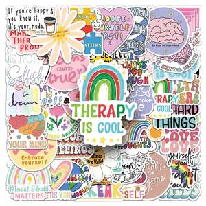Venta al por mayor, 50 Uds., pegatinas de grafiti de salud Mental de PVC, eslóganes ingleses cálidos personalizados para adhesivo de depresión - Product Image 2
