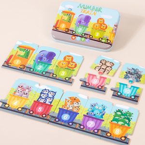 Rompecabezas Educativo <span class=keywords><strong>de</strong></span> Animales del Zoológico y Mariposas para Niños, Rompecabezas <span class=keywords><strong>de</strong></span> Madera con Números y <span class=keywords><strong>Letras</strong></span> para Preescolar con Caja <span class=keywords><strong>de</strong></span> Metal - Product Image 4