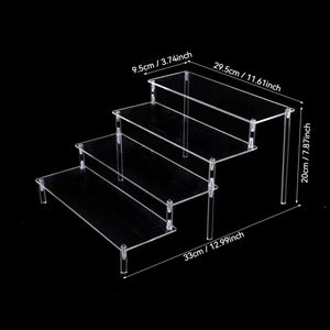 Распродажа: Прозрачные акриловые подставки-стеллажи (<span class=keywords><strong>2</strong></span>/<span class=keywords><strong>3</strong></span>/4/5 ярусов) для демонстрации ювелирных изделий, парфюмерии, фигурок, игрушек, лестничные полки для одеколонов - Product Image 6