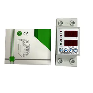 80A 230V Din rail adjustable over voltage and under voltage protective device protector relay with over current protection