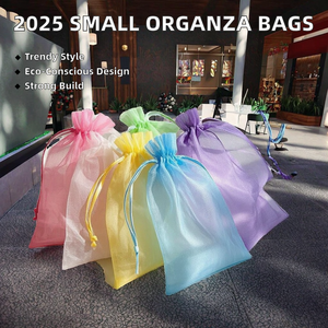 2025 Custom Small <b>Drawstring</b> Mesh Organza <b>Pouch</b> Jewelry Packaging Organza Bags Supplies <b>Drawstring</b> Gift Bags - Product Image 2